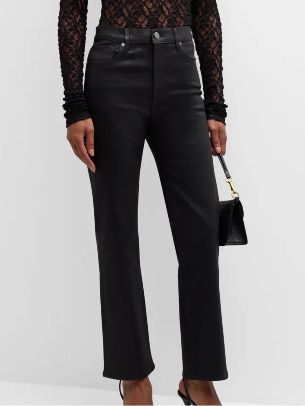 Frame Le Sleek Straight High-Rise Black Women's Jeans - Sleek Straight Leg